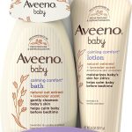 Aveeno Baby Calming Comfort Bath & Lotion Set, Night time Baby Skin Care Products with Natural Oat Extract, Lavender & Vanilla Scents, Paraben-Free, 2 Items